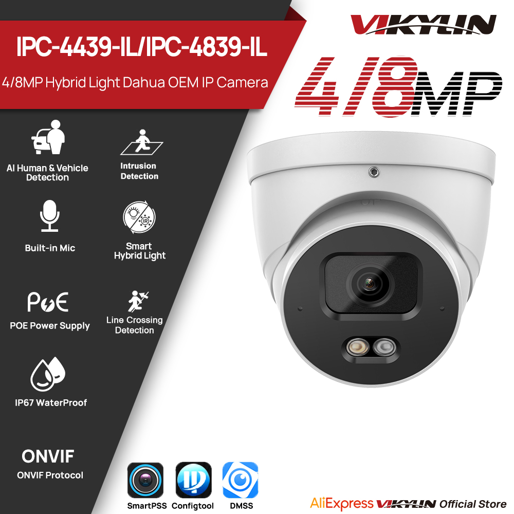 Smart Home X10 - Cámara de Seguridad IP VIKYLIN 4/8MP,