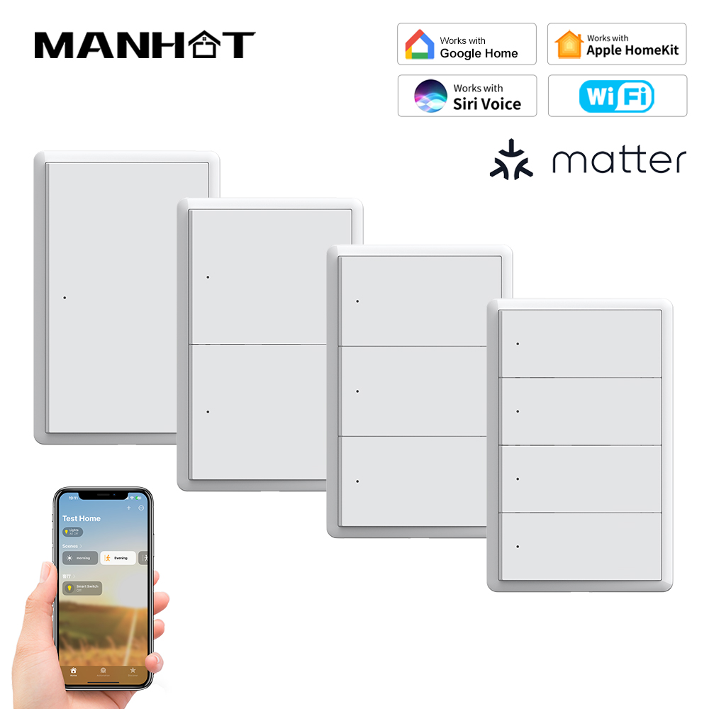 Smart Home Switch - Interruptor Inteligente WiFi MANHOT Homekit, Sin