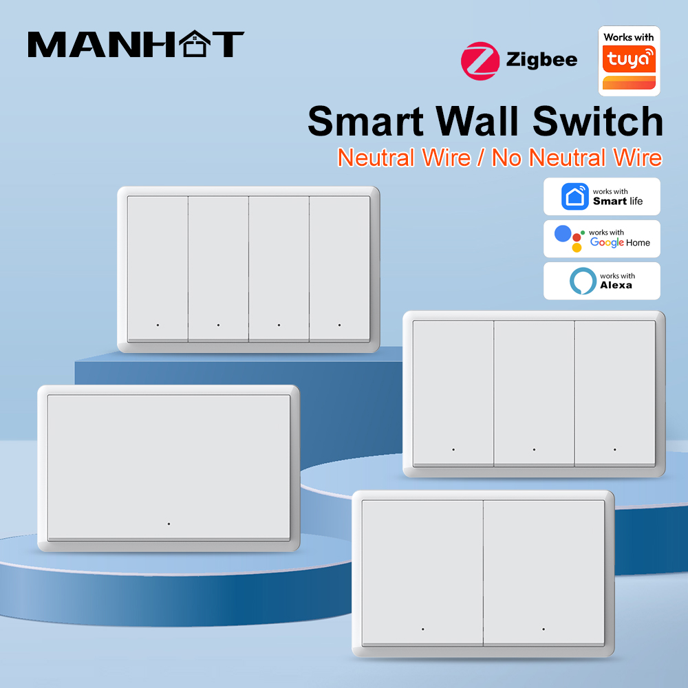 Smart Home Switch - Interruptor Inteligente ZigBee3.0 MANHOT, Sin Cable